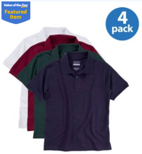 George Boys' School Uniforms, Short Sleeve Polo 4 Pack