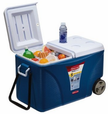 Rubbermaid FG2C0902MODBL Extreme 5-Day Wheeled Ice Chest-Cooler, 75-Quart