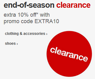 Target - extra 10percent off end of season clearance