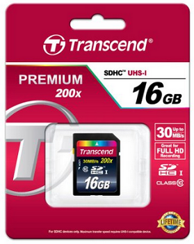 Transcend 16 GB Class 10 SDHC Flash Memory Card (TS16GSDHC10)