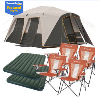 Bushnell Shield Series 9 Person Instant Cabin Tent with 4 Chairs and 2 Queen Airbeds