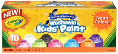 Crayola Washable Kid's Neon Paint Set, 2-Ounce, 10 Count