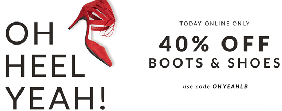 Lane Bryant - 40percent off boots and shoes