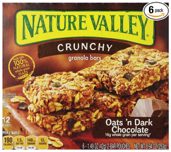 Nature Valley Crunchy Granola Bars, Oats and Dark Chocolate, 6 - 1.49 Ounce 2-Bar Pouches (Pack of 6)