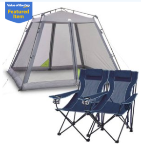 Ozark Trail 10 x 10 Instant Screen Canopy with 2 Chairs Value Bundle