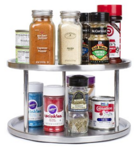 Greenco Stainless Steel Lazy Susan - 2 Tier Design, 360-degree Turntable