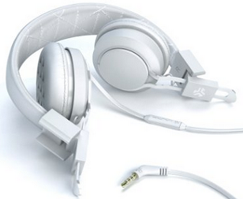 JLab INTRO Premium On-Ear Headphones, with Universal Mic, White