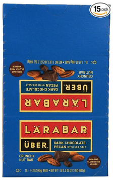 Larabar Uber Gluten Free Sweet and Salty Fruit & Nut Food Bar, Dark Chocolate Pecan with Sea Salt, 15 - 1.42 Ounce Bars