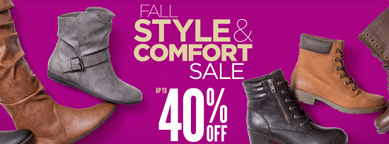 Payless - Fall Style and Comfort Sale up to 40percent off