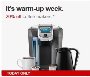 Target - 20percent off coffee makers