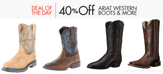 Amazon Deal of the Day - 40percent off Ariat Western Boots
