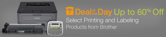 Amazon Gold Box - up to 60percent off printing and labeling products from Brother