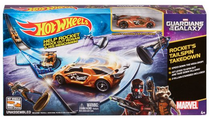 Hot Wheels Marvel Guardians of the Galaxy Rocket's Talespin Takedown Track Set