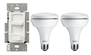 Lutron Skylark Contour LED Dimmer + 2 Philips BR30 LED Light Bulbs