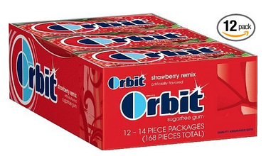 Orbit Gum Remix, Strawberry, 14 Count (Pack of 12)