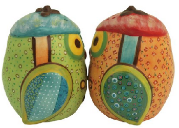 Westland Giftware Life's Little Journey Life is a Dance Owls Magnetic Salt and Pepper Shakers