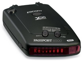 Escort Passport 8500X50 Black Radar Detector, Red Display