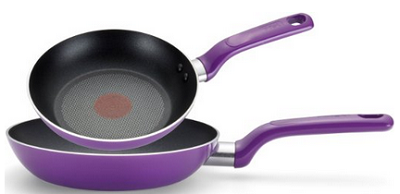 T-fal C970S2 Excite Nonstick Thermo-Spot Dishwasher Safe Oven Safe PFOA Free 8-Inch and 10.25-Inch Fry Pans Cookware, 2-Piece Set, Purple