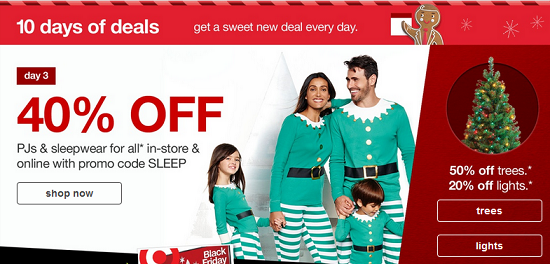 Target 10 Days of Deals - 40percent off sleepwear