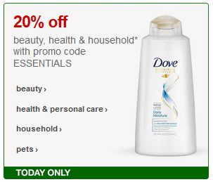 Target - 20percent off Beauty, Health and Household