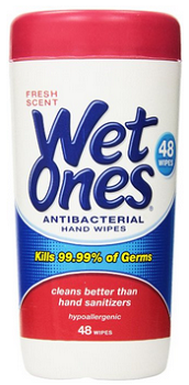 Wet Ones Fresh Scent Anti-Bacterial Wipes, 5-Canisters
