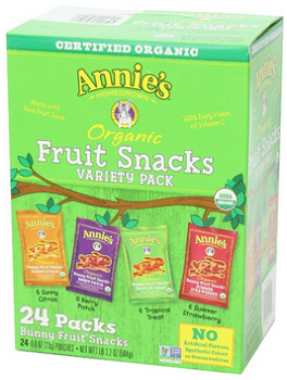 Annie's Homegrown Organic Bunny Fruit Snacks Variety Pack (24 ct)