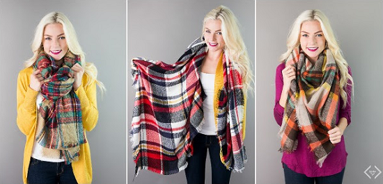 Cents of Style - plaid blanket scarvesw