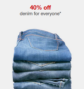 Target - jeans 40percent off 8-18-16