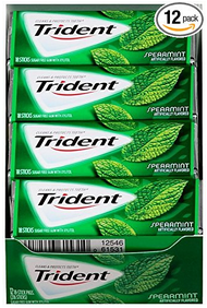 Trident Sugar Free Gum, Spearmint,18-Count (Pack of 12)