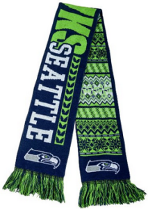 2015 NFL Team Logo Reversible Ugly Holiday Scarf - Seahawks