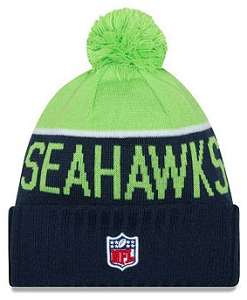 Adult New Era Seattle Seahawks Sport Knit Hat- navy green