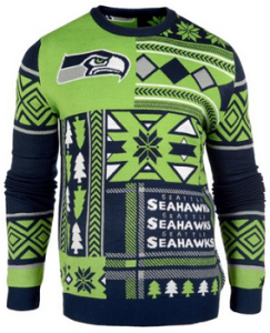 NFL Patches Ugly Sweater- Seahawks