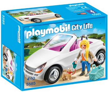 PLAYMOBIL Convertible with Woman & Puppy Play Set