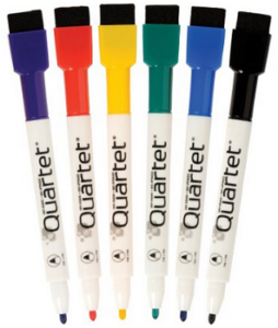 Quartet Magnetic Dry Erase Markers 6PK, Fine Point, Assorted Colors, ReWritables (51-659312Q)