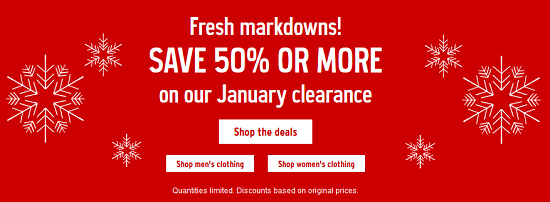 REI - 50percent off January Clearance