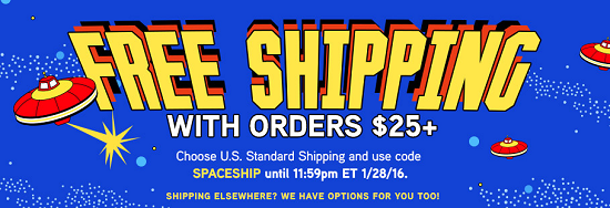 ThinkGeek - free shipping with orders 25dollars or more