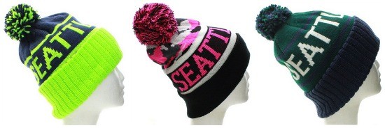 US Cities Seattle Knit Pom Pom Beanie Cuff Hat Cap