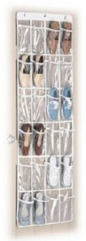 Whitmor 6044-13-CTF White Crystal Collection Over-The-Door Shoe Organizer, Clear
