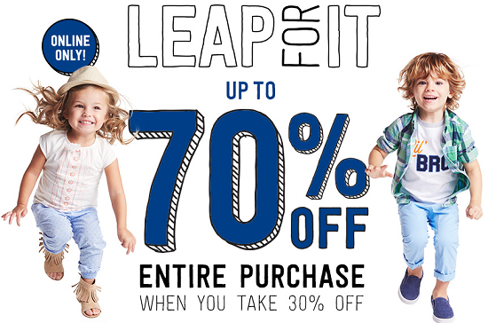 Crazy 8 - up to 70percent off entire purchase