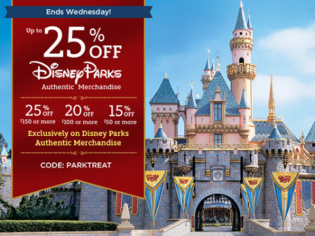 Disney Store - up to 25percent off Parks items