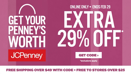 JCPenney - extra 29percent off