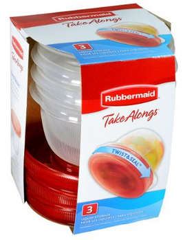 Rubbermaid TakeAlongs Twist and Seal Food Storage Containers, 2-Cup, Clear, Set of 3