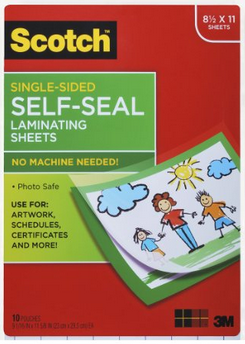 Scotch Single-Sided Laminating Sheets, Letter Size (LS854SS-10)