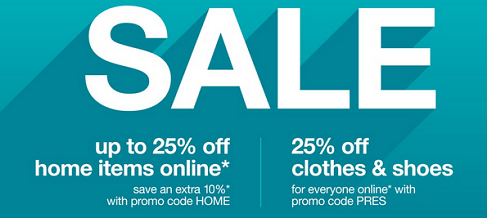 Target - 25percent off home 25percent off clothes and shoes