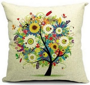 18 X 18 Pastoral Style Tree of Life Cotton Linen Decorative Throw Pillow Cover Cushion Case