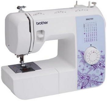 Brother XM2701 Lightweight, Full-Featured Sewing Machine with 27 Stitches, 1-Step Auto-Size Buttonholer, 6 Sewing Feet, and Instructional DVD