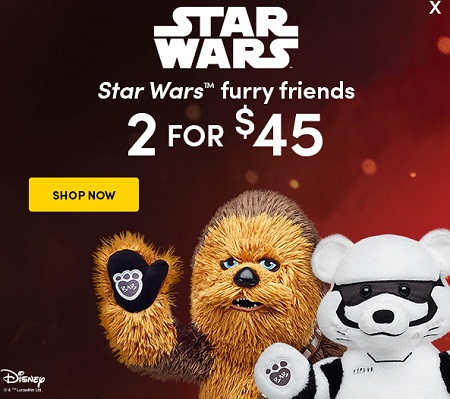 Build-a-Bear - Star Wars furry friends 2 for 45