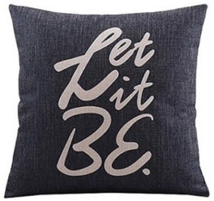Create For-Life Cotton Linen Decorative Pillowcase Throw Pillow Cushion Cover Let it Be by the Beatles Square 18in