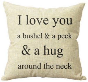 Generic I Love You a Bushel and a Peck Personalized Cotton Blend Linen Throw Pillow Cushion Covers, Beige, 18 x 18