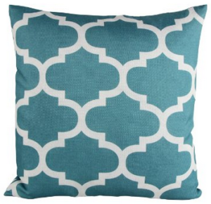 Puredown Canvas Decorative Cushion Covers Sofa Chair Seat Throw Pillow Case Quatrefoil Print Square 18X18 Inch Teal